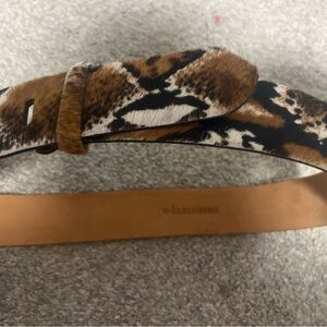 W. Kleinberg Tan and Black Animal Print Belt